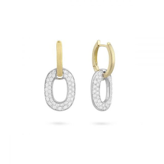18K Yellow & White Gold Diamond Drop Earrings (0.83ct)