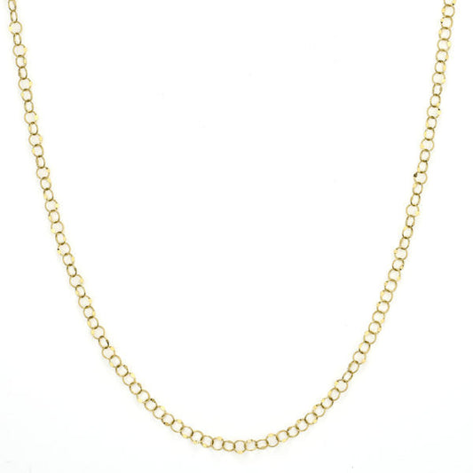 18K Yellow Gold Hammered Circle Chain