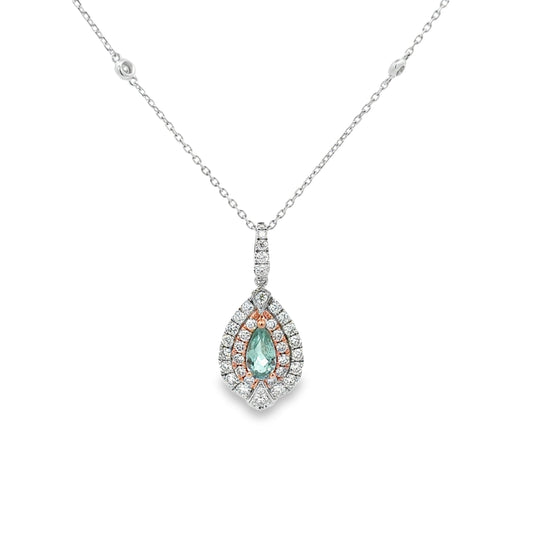 18K Tt Gold Paraiba Tourmaline Necklace