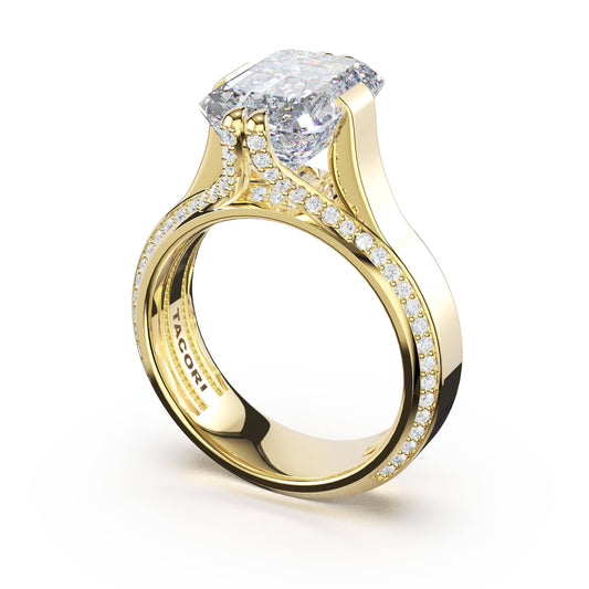 18K Yellow Gold Diamond Three-Quarter Way Ring