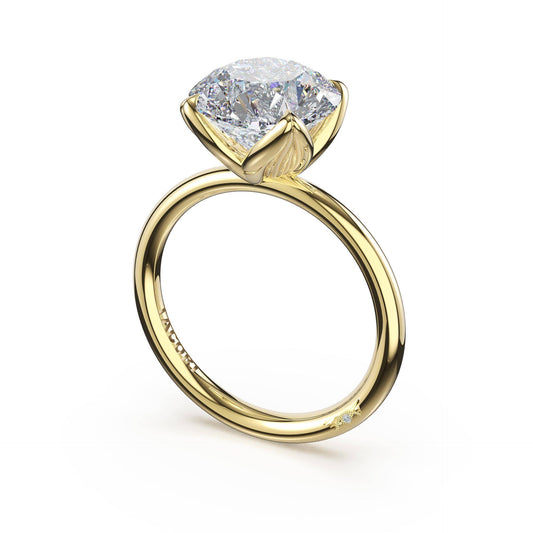 18K Yellow Gold Diamond Hi-Polish Foundation Ring