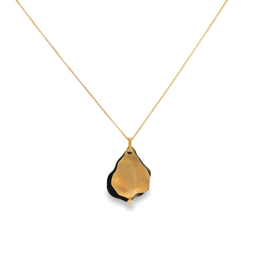 18K Yellow Gold Cobalt Chrome Diamond Necklace (0.05ct)