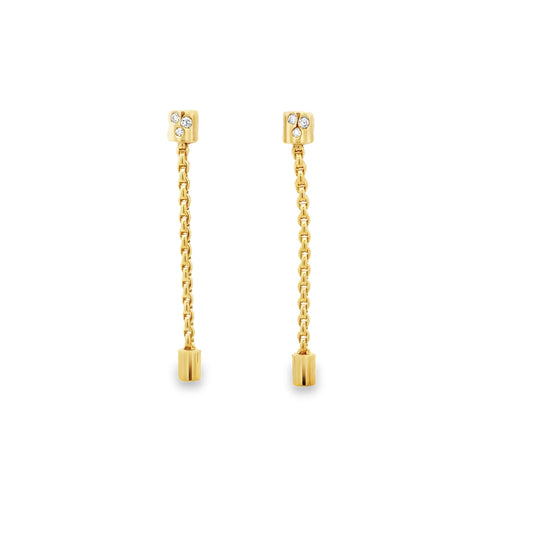 18K Yellow Gold Diamond Aria Drop Earrings (0.09ct)