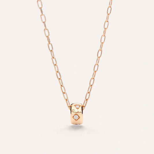 18K Rose Gold Diamond Pendant Necklace
