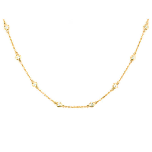 18K Yellow & White Gold Provence Floating Diamonds Chain