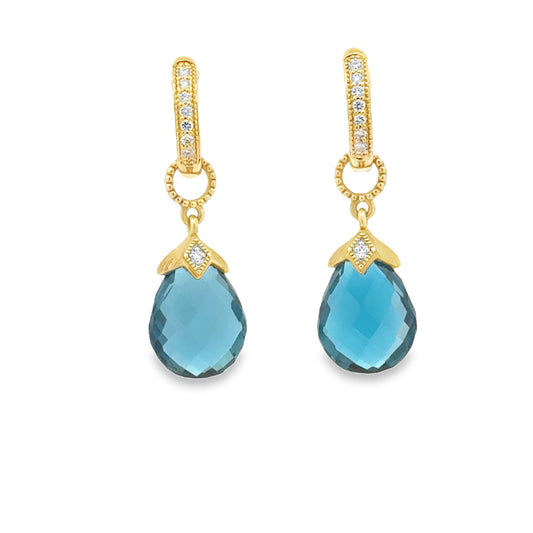 18K Yellow Gold Stone & Diamond Earring Charms (0.01ct)