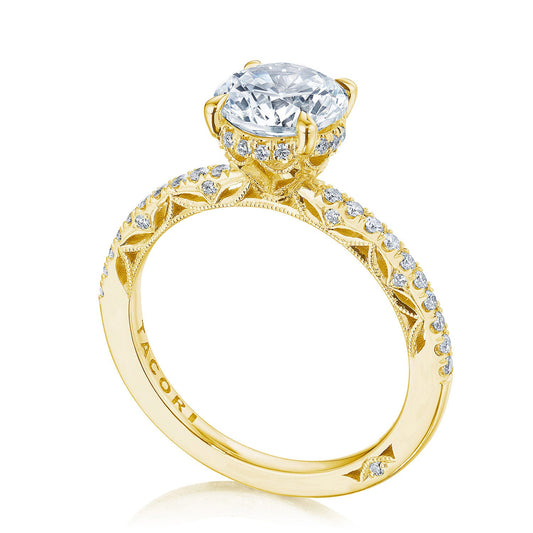 18K Yellow Gold Diamond Half-Way Ring