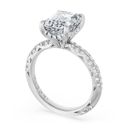 Platinum Diamond Half-Way Ring
