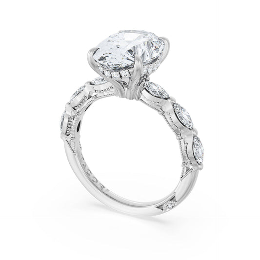 Platinum Diamond Half-Way Ring
