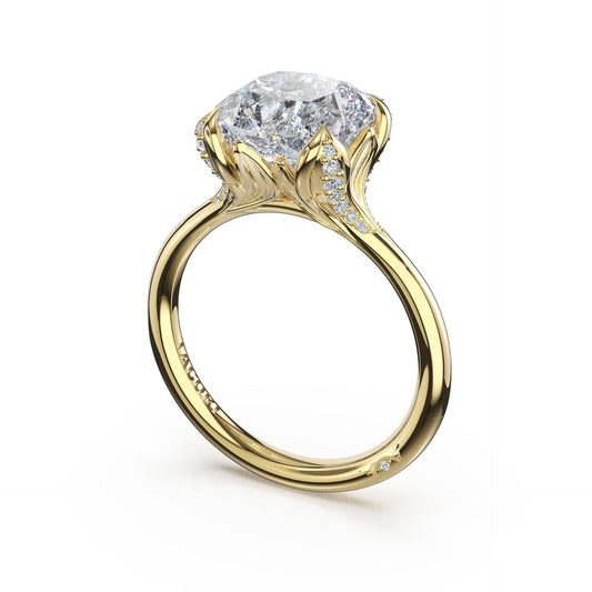 18K Yellow Gold Diamond Hi-Polish Foundation Ring