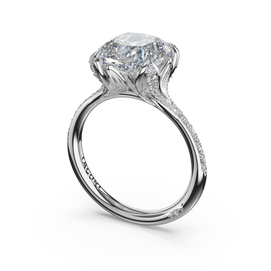 Platinum Diamond Half-Way Ring