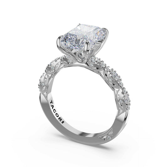 Platinum Diamond Half-Way Ring