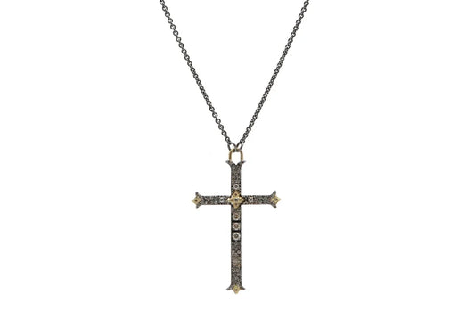 Pave Floriated Cross Necklace