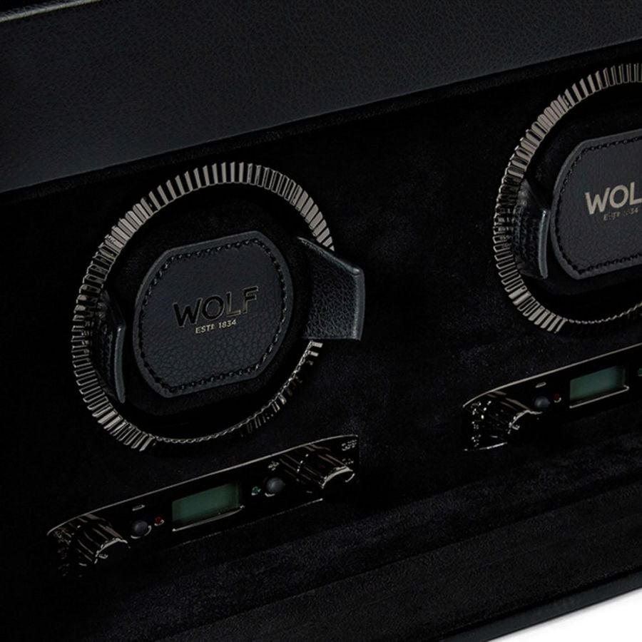 Wolf British Racing Double Watch Winder with Storage 792202